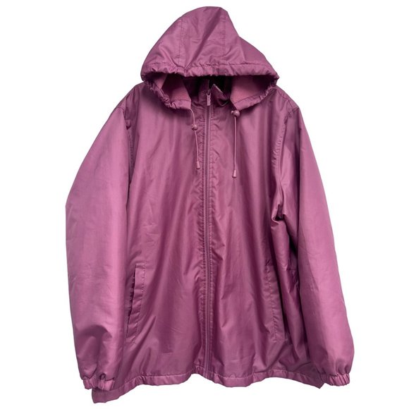 totes Jackets & Blazers - TOTES Fleece lined women’s rain racket coat XL pink full zip removable hood